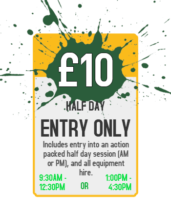 Pricing Banner - £10 for Half Day Entry