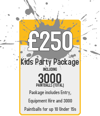 Kid's Party Package - £250 for up to 10 Juniors with 3000 Paintballs total