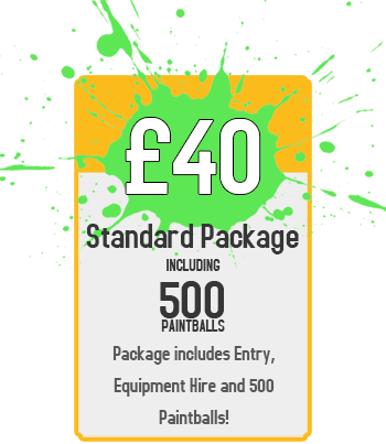 Standard Package - £40 per person for Session Entry and 500 Paintballs
